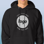 Logotyp med Textaffärsfrämjande företag Hoodie<br><div class="desc">Lägg till logotyp och text i den här moderna marknadsföringsföretagets unika design. Välj ett basmärke färg för att spegla ditt varumärke för små företag och ta bort texten om du vill. Underbar för medarbetaruniformer,  affärsprogram och företagsevenemang,  eller till ge bort till dina kunder och kunder som reklamartiklar.</div>