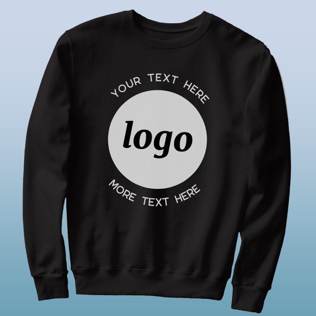 Logotyp med textreklam lång ärmad tröja (Logo and custom text business promotional or uniform sweatshirt)