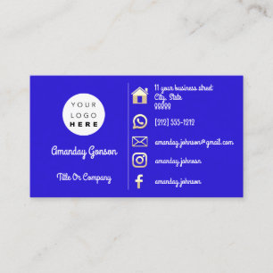 Logotyp Media Guld QR-kod, blått Royal Guld Visitkort
