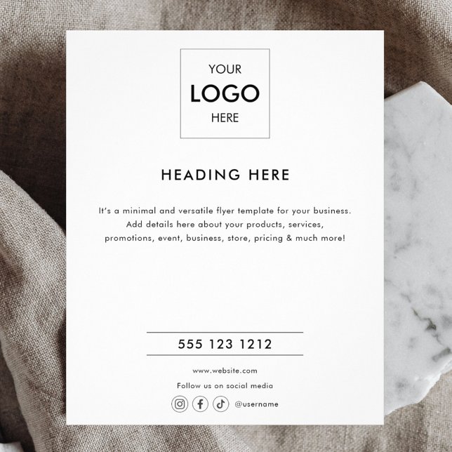 Logotyp Minimal Affärsmarknadsföring Svart Flygblad (Skapare uppladdad)