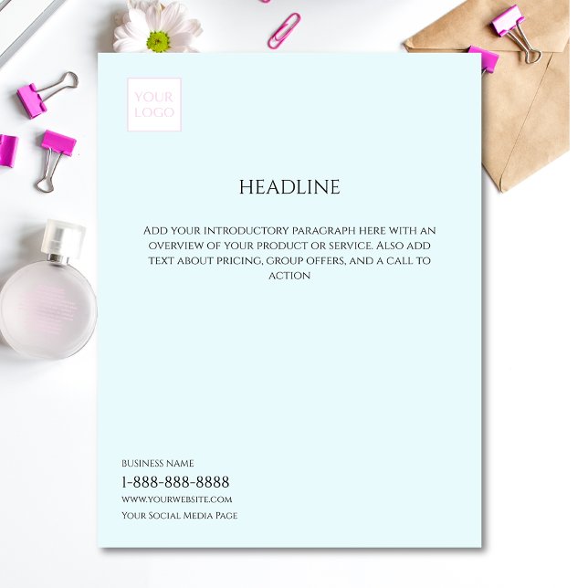 Logotyp Minimal Blekt Blå Affärsmarknadsföringsfol (Skapare uppladdad)