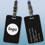 Logotyp Minimalist Black Business Bagagebricka<br><div class="desc">Enkel logotyp för ditt företag. Byt ut logotypen och informationen mot din egen och anpassa bakgrunden till färg i designen verktyg. Perfekt för att vara en marknadsföringspost till ge för kunder,  kunder och anställda,  samt för affärsresor och affärsutställningar.</div>