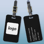 Logotyp Minimalist Black Business Bagagebricka<br><div class="desc">Enkel logotyp för ditt företag. Byt ut logotypen och informationen mot din egen och anpassa bakgrunden till färg i designen verktyg. Perfekt för att vara en marknadsföringspost till ge för kunder,  kunder och anställda,  samt för affärsresor och affärsutställningar.</div>