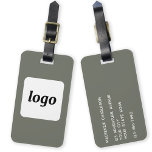 Logotyp Minimalist Sage Grönt Business Bagagebricka<br><div class="desc">Enkel logotyp för ditt företag. Byt ut logotypen och informationen mot din egen och anpassa bakgrunden till färg i designen verktyg. Perfekt för att vara en marknadsföringspost till ge för kunder,  kunder och anställda,  samt för affärsresor och affärsutställningar.</div>
