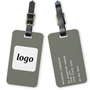 Logotyp Minimalist Sage Grönt Business Bagagebricka