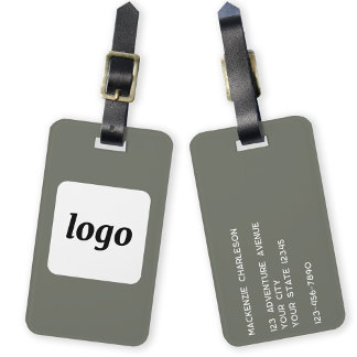 Logotyp Minimalist Sage Grönt Business Bagagebricka