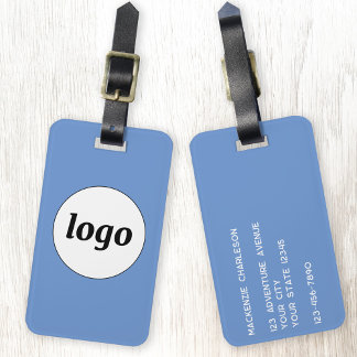 Logotyp Minimalistisk Kampanj Blå Företag Varumärk Bagagebricka