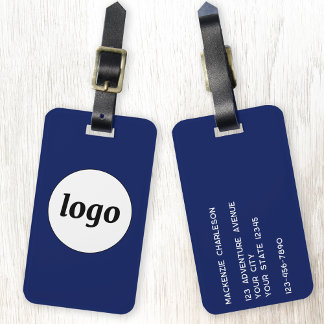 Logotyp Minimalistisk Kampanj Marinblå Företag Bagagebricka