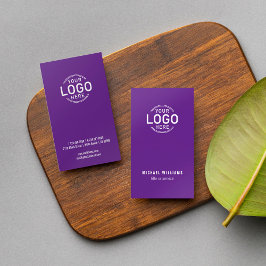 Logotyp Minimalistisk Lila Modern Sleek-Anpassning Visitkort
