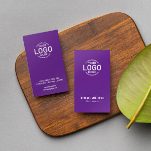 Logotyp Minimalistisk Lila Modern Sleek-Anpassning Visitkort