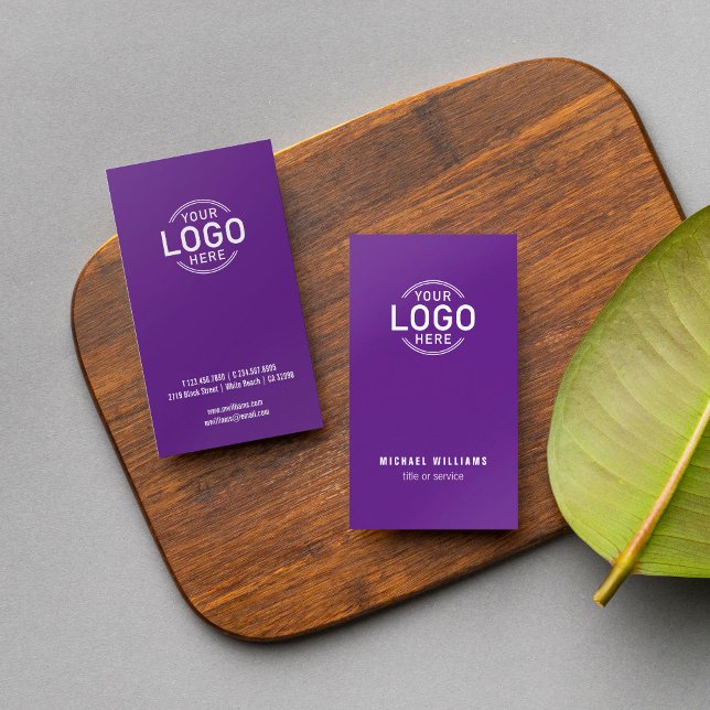 Logotyp Minimalistisk Lila Modern Sleek-Anpassning Visitkort (Skapare uppladdad)