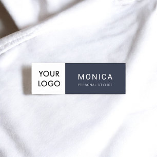 Logotyp Minimalistisk marin blå Namn bricka Namnbricka