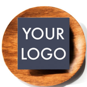 Logotyp - minimalistisk modern marin blå fyrkantigt visitkort