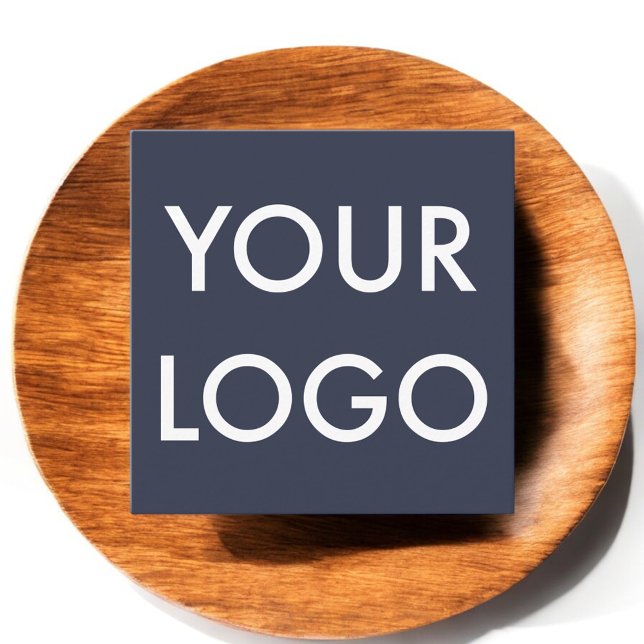 Logotyp - minimalistisk modern marin blå fyrkantigt visitkort (Skapare uppladdad)