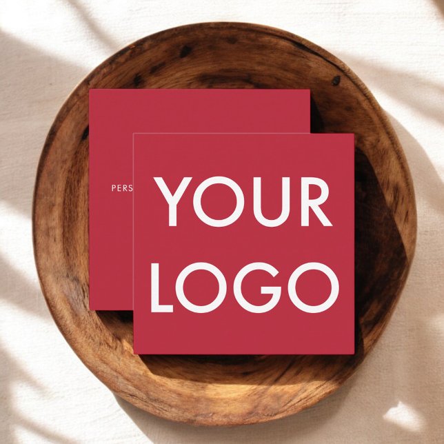Logotyp - minimalistisk modern röd fyrkantigt visitkort (Skapare uppladdad)