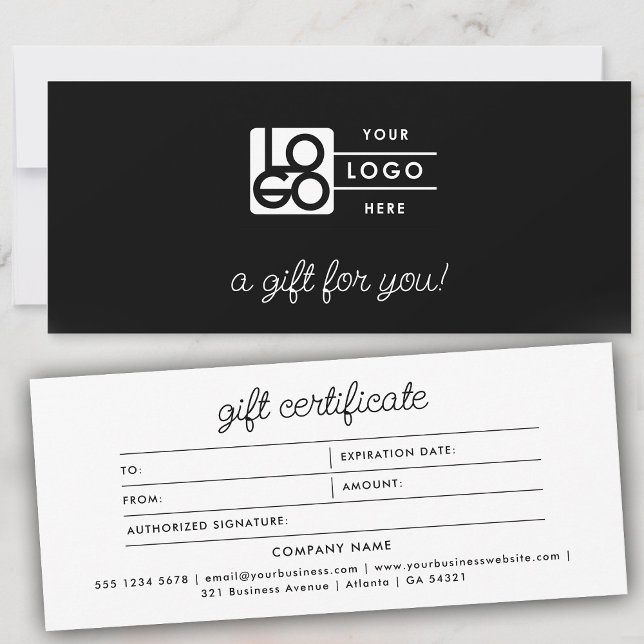 Logotyp Minimalistisk Modernt Presentkort (Logo Minimalist Script Modern Gift Certificate)
