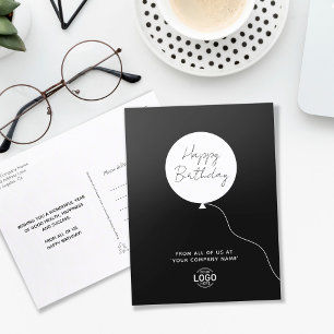 Logotyp Minimalistisk svartvit affärsdag Vykort