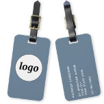 Logotyp - minimalistiskt Dusty Blue Business Bagagebricka<br><div class="desc">Enkel logotyp för ditt företag. Byt ut logotypen och informationen mot din egen och anpassa bakgrunden till färg i designen verktyg. Perfekt för att vara en marknadsföringspost till ge för kunder,  kunder och anställda,  samt för affärsresor och affärsutställningar.</div>