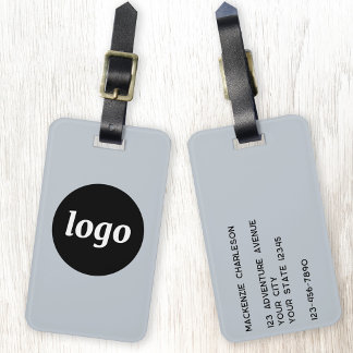 Logotyp - minimalistiskt kampanjmärke för blått fö bagagebricka