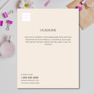 Logotyp - minimalt Cream Business Marknadsföring F