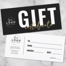 Logotyp Modern Black Guld Business Gift Certificat