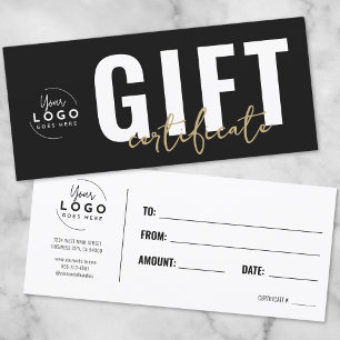 Logotyp Modern Black Guld Business Gift Certificat