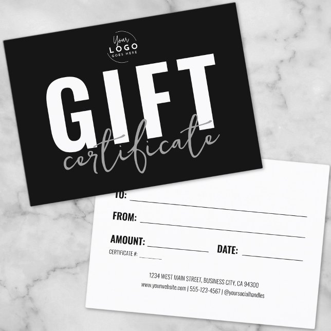 Logotyp Modern Business Gift Certificate Visitkort (Logo Modern Business Gift Certificate)