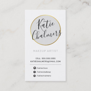 LOGOTYP modern chic söt guld blek grått black Visitkort