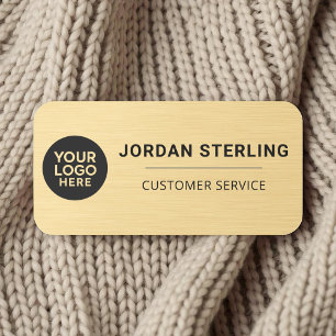 Logotyp Modern Guld Company Professionell Namnbricka