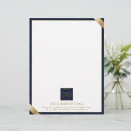 Logotyp Modern Navy Leather Letterhead Brevhuvud