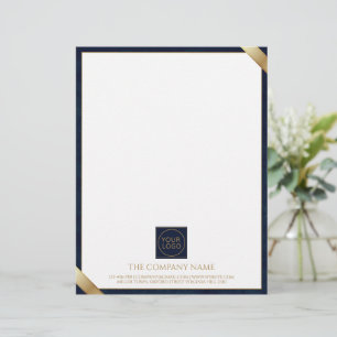 Logotyp Modern Navy Leather Letterhead Brevhuvud