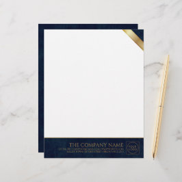 Logotyp Modern Navy Leather Letterhead Brevhuvud