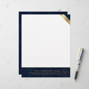 Logotyp Modern Navy Leather Letterhead Brevhuvud