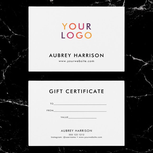 Logotyp Modern Professionell Gift-certifikat Visitkort (Skapare uppladdad)
