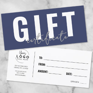 Logotyp Modern Script Blue Business Gift Certifica