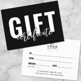 Logotyp Modern Simple Business Gift Certificate Visitkort