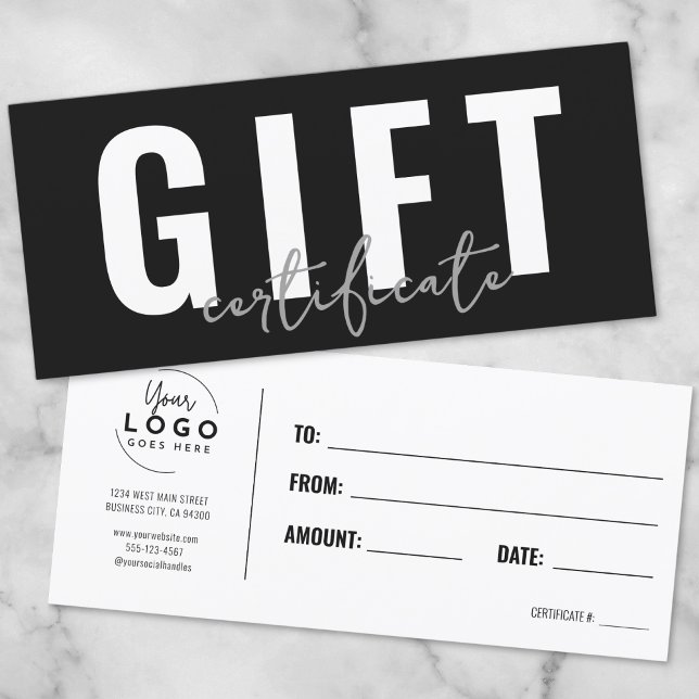 Logotyp Modernt manus Affärspresentcertifikat (Logo Modern Script Business Gift Certificate)