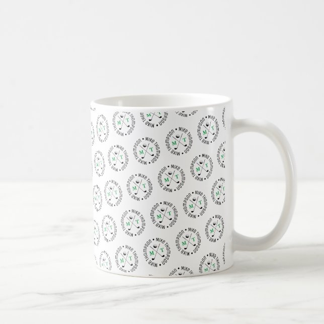 Logotyp Monogram mönster Golfer's Kaffemugg (Höger)