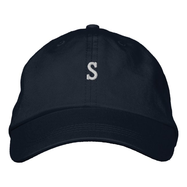 Logotyp Monogram S Initial Personlig Alfabet-Hatt Broderad Keps (Framsida)
