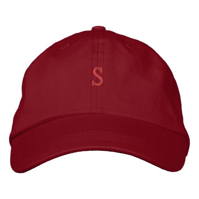 Logotyp Monogram "S" Initial Personliga Hattar Kep Broderad Keps (Framsida)