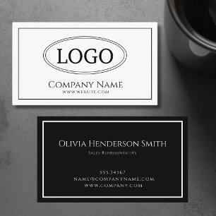 Logotyp - monomalistiskt vitt och svart visitkort