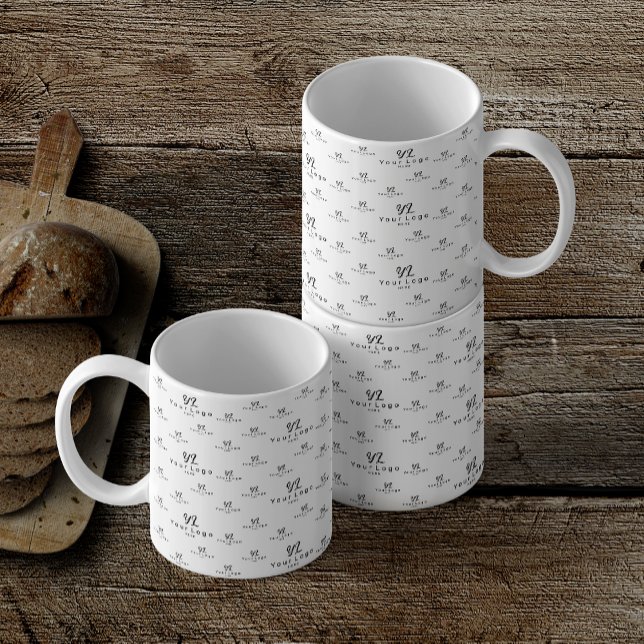 Logotyp mönster Business Brand Simple Minimal Coff Kaffemugg (Skapare uppladdad)