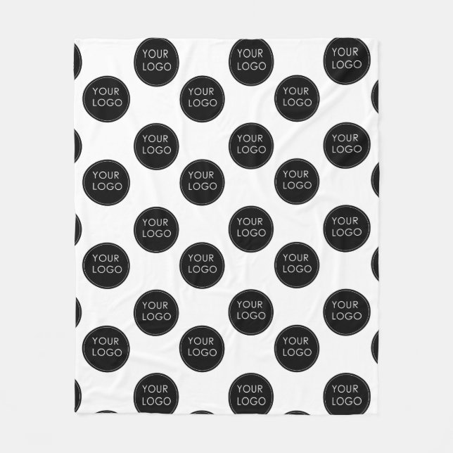 Logotyp Mönster Business Company Company White Fleecefilt (Framsidan)