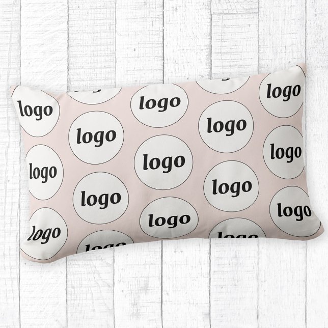 Logotyp Mönster Business Promoting  Rosa Lumbarkudde (Simple logo pattern business promotional pillow)