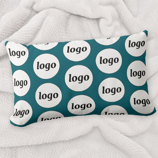 Logotyp Mönster Business Promoting Teal Grönt Lumbarkudde