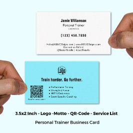 Logotyp Motto Services Electric Blue Personal Trai Visitkort