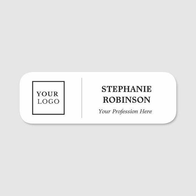 Logotyp Namn Anpassningsbar Namnbricka (Framsida)