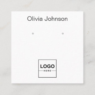 Logotyp Namn Juvelry Earring Visning Affärskort Fyrkantigt Visitkort