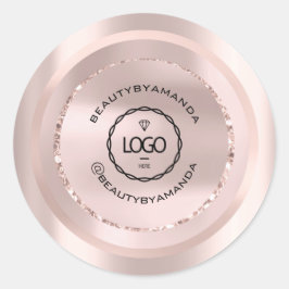 Logotyp Namn Kroppsmakeup Förpackning  Rose Beauty Runt Klistermärke