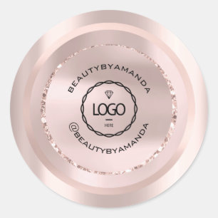 Logotyp Namn Kroppsmakeup Förpackning  Rose Beauty Runt Klistermärke